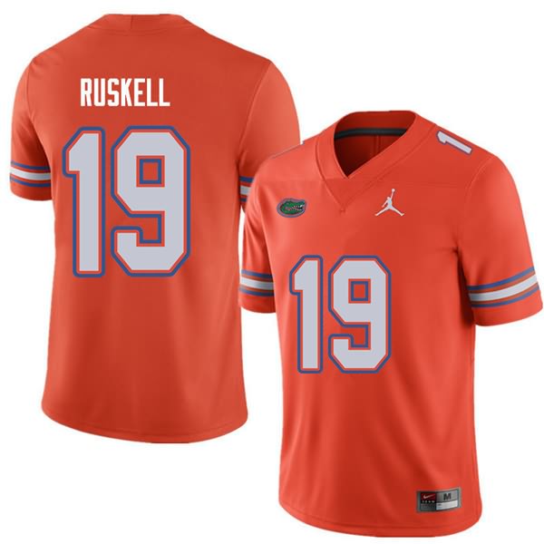 NCAA Florida Gators Jack Ruskell Men's #19 Jordan Brand Orange Stitched Authentic College Football Jersey RID3064PZ